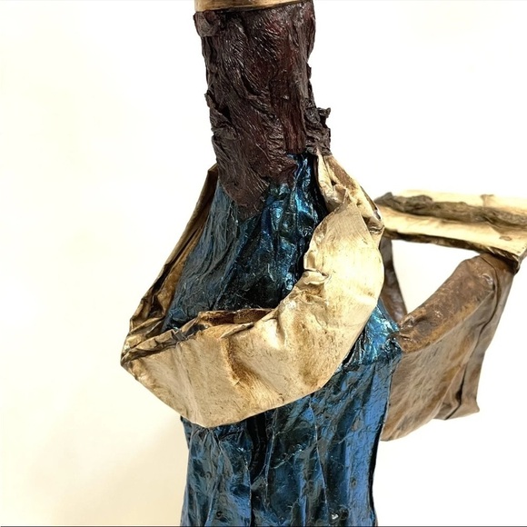Vintage Paper Mache Wise Man Doll Nativity Scene Figure Mexico Handcrafted Art - Picture 10 of 11